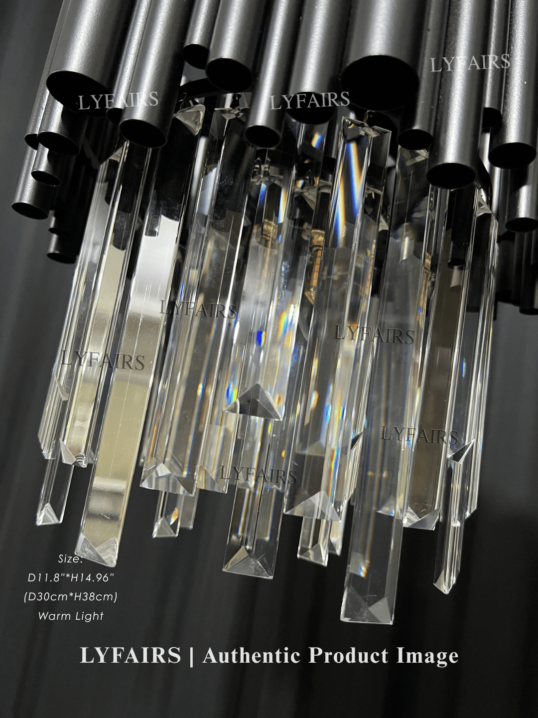 Modern Black Tube Crystal Pendant for Kitchen Island