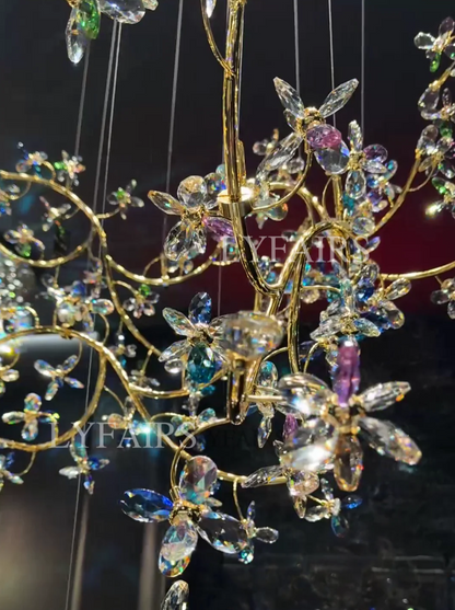 Luxury Floating Branches Crystal Flower Chandelier for High Celing/Mansion/Hotel