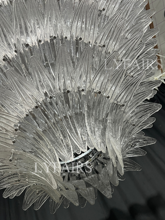Lustre en verre artistique à motif de fleurs pour salon/chambre