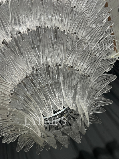 Lustre en verre artistique à motif de fleurs pour salon/chambre