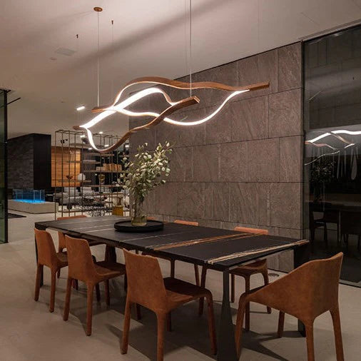 Modern Simple Aluminum Waving Chandelier for Living/Dining Room/Kitchen Island