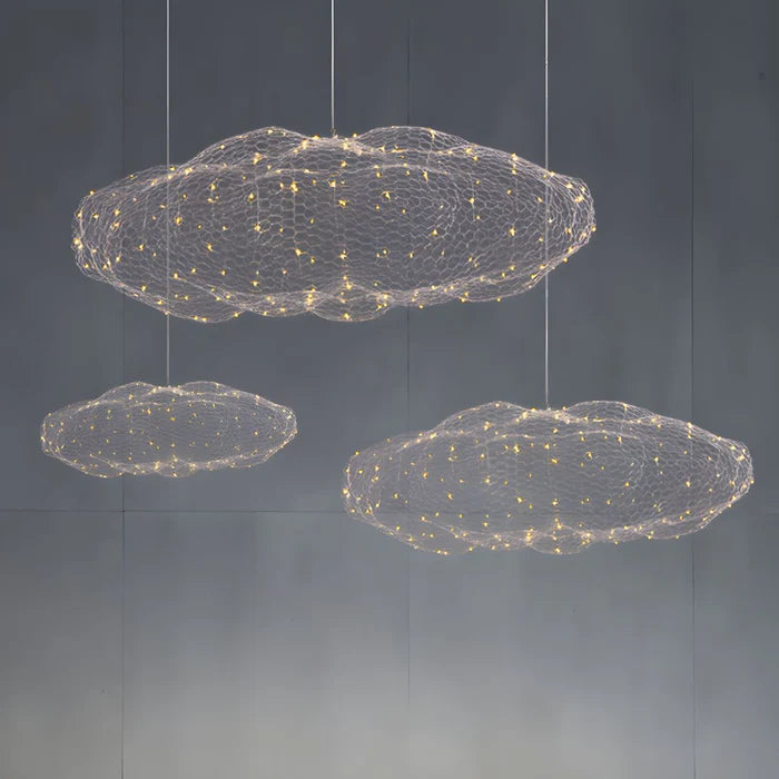 Moderna lampada a sospensione a forma di nuvola galleggiante