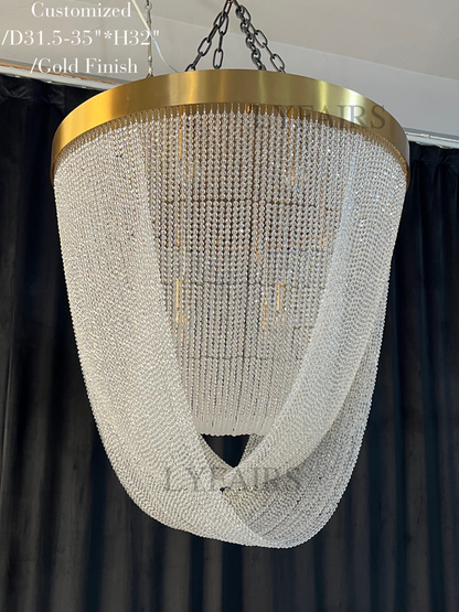 Luxury Crystal Chandelier Flush Mount Ceiling Light Fixture