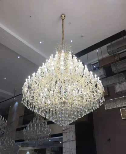 Lustre en cristal extra large à plusieurs niveaux pour hôtel/restaurant