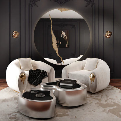 Poltrona moderna di lusso con goccia d'acqua dorata