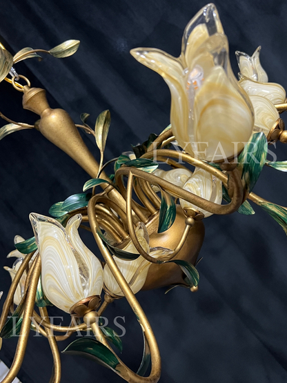 Lustre créatif vintage en forme de tulipe, style campagnard européen, pour salle à manger, chambre à coucher, salon, chambre d'enfant