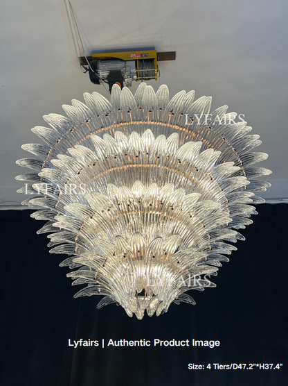 Lustre en verre artistique à motif de fleurs pour salon/chambre