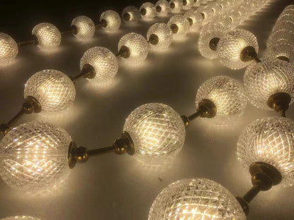 Lampadario moderno e creativo con collana di perle per soggiorno/scala/ingresso/ingresso