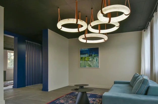 Modern Round Alabaster Chandelier for Living Room/Bedroom