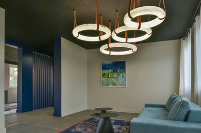 Modern Round Alabaster Chandelier for Living Room/Bedroom