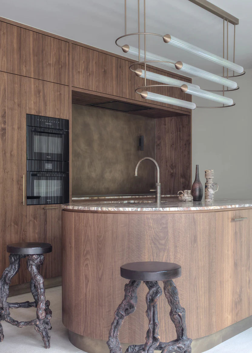 MInimalism Brass Ellipse Horizontal Extra Large LED Chandelier for Kitchen Island/Dining Room