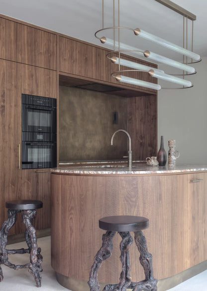 MInimalism Brass Ellipse Horizontal Extra Large LED Chandelier for Kitchen Island/Dining Room