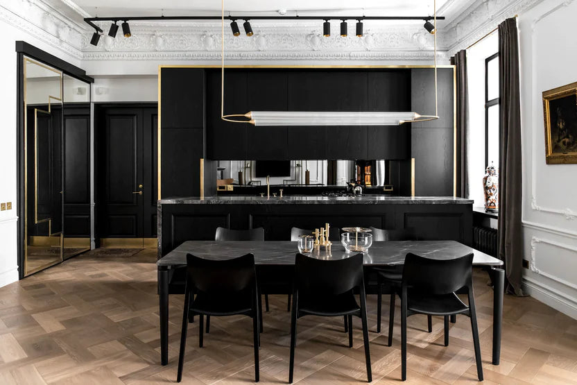 MInimalism Brass Ellipse Horizontal Extra Large LED Chandelier for Kitchen Island/Dining Room