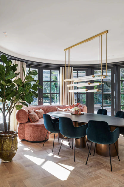 MInimalism Brass Ellipse Horizontal Extra Large LED Chandelier for Kitchen Island/Dining Room