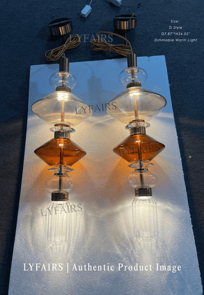 Lampada a sospensione in vetro artistico irregolare