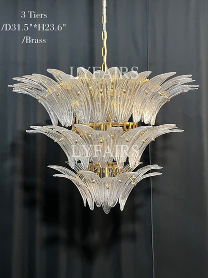 Lustre en verre artistique à motif de fleurs pour salon/chambre