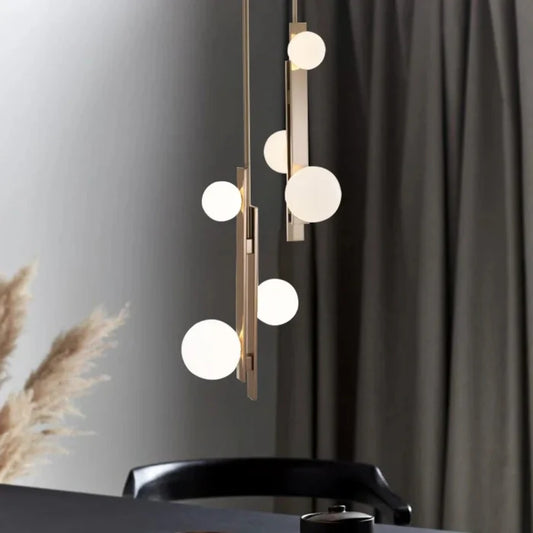 Modern 3-Light Glass Ball Chandelier for Low-ceiling