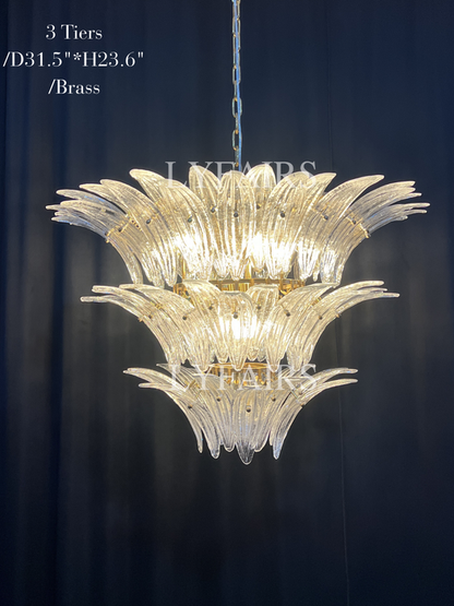 Lustre en verre artistique à motif de fleurs pour salon/chambre