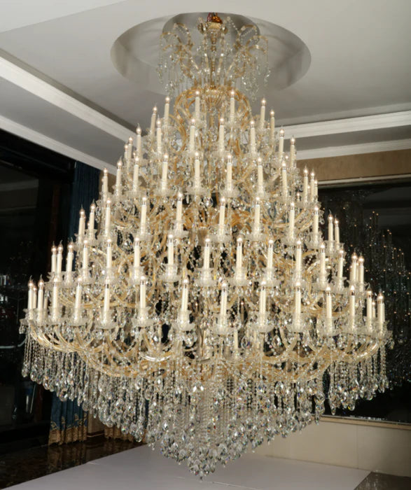 Lustre en cristal extra large à plusieurs niveaux pour hôtel/restaurant