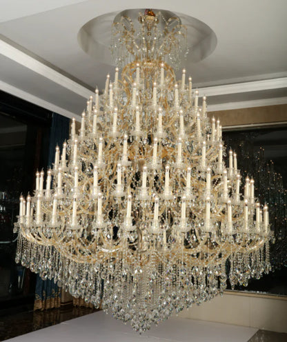 Lustre en cristal extra large à plusieurs niveaux pour hôtel/restaurant