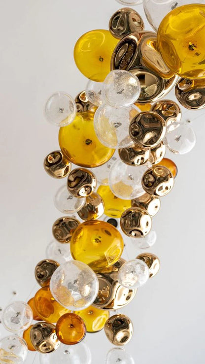 Light Luxury Colorful Glass Floating Chandelier for Living Room