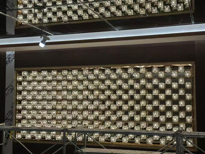 Bespoke Modern Radiant Crystal LED Mosaic Decorative Screen Partition Wall
