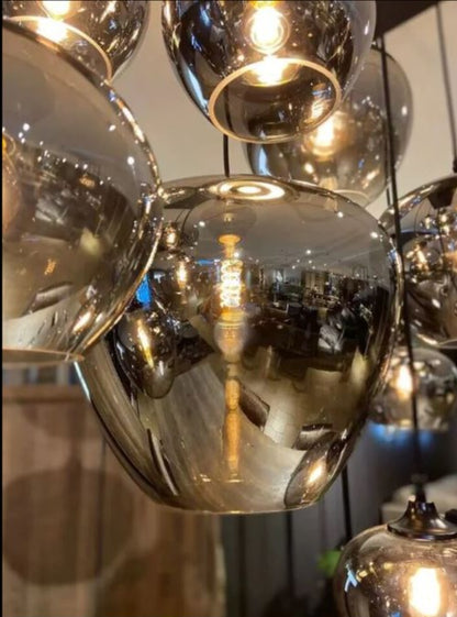 Smoky Gray Glass Chandelier for Cafe/Dining Room