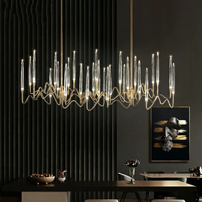 Lustre en cristal style chandelier du milieu du siècle pour salle à manger