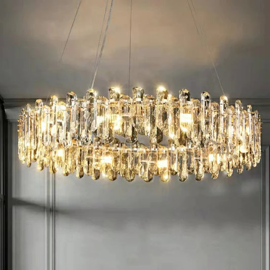 Shiny Crystal Chandelier For Living Room Ice Clear Ceiling Lamp for Dining / Bedroom Hallway Light