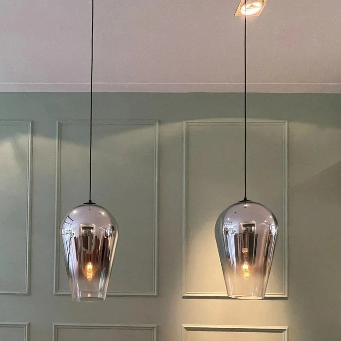 Contemporary Faded Metallic Glass Pendant Light