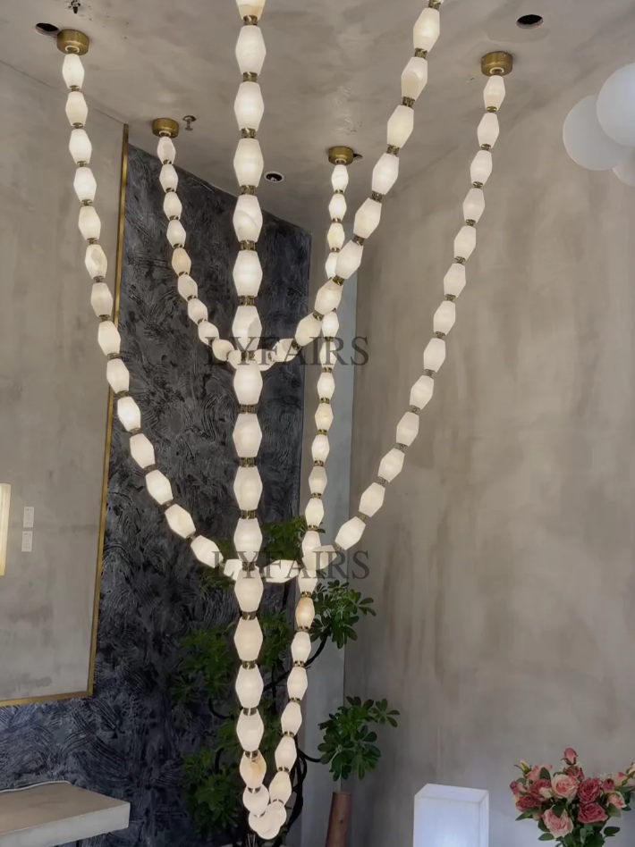 Modern Necklace Alabaster Cluster Chandelier