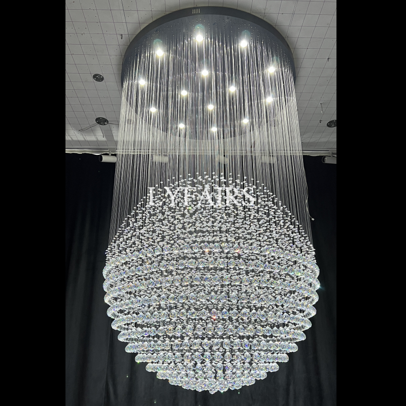 Lustre moderne en cristal en forme de goutte d'eau pour salon, escalier ou hall d'entrée