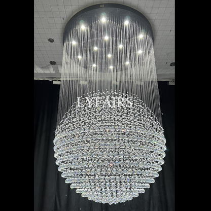 Lustre moderne en cristal en forme de goutte d'eau pour salon, escalier ou hall d'entrée