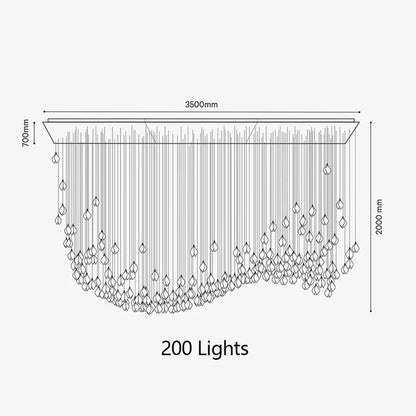Nordic Magnolia Flower Ceramics Chandelier with Rectangular Canopy
