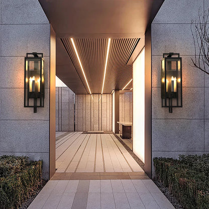 Modern Water Proof Outdoor Wall Light in Black Finish