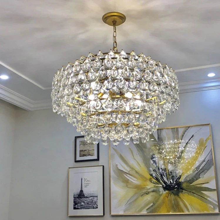 Nouveau lustre moderne en cristal à plusieurs niveaux pour salon/salle à manger/chambre/café