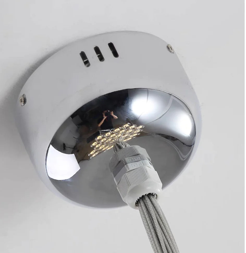 Lampadario moderno con sfere di vetro e luci a bolla di grandi dimensioni per soggiorno/sala da pranzo/negozio di abbigliamento 
