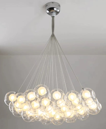 Lampadario moderno con sfere di vetro e luci a bolla di grandi dimensioni per soggiorno/sala da pranzo/negozio di abbigliamento 