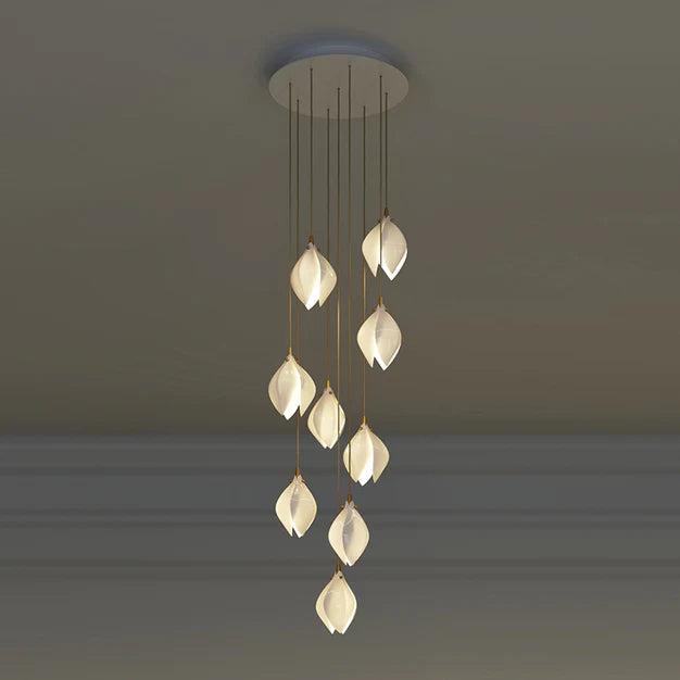 Oversize Nordic Magnolia Flower Chandelier for Stairs/Kitchen Island/High-Ceiling Room