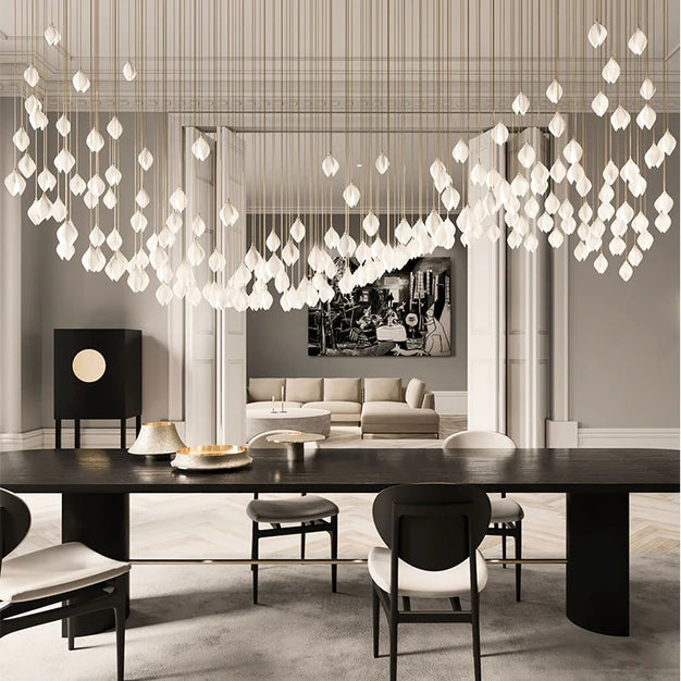 Oversize Nordic Magnolia Flower Chandelier for Stairs/Kitchen Island/High-Ceiling Room