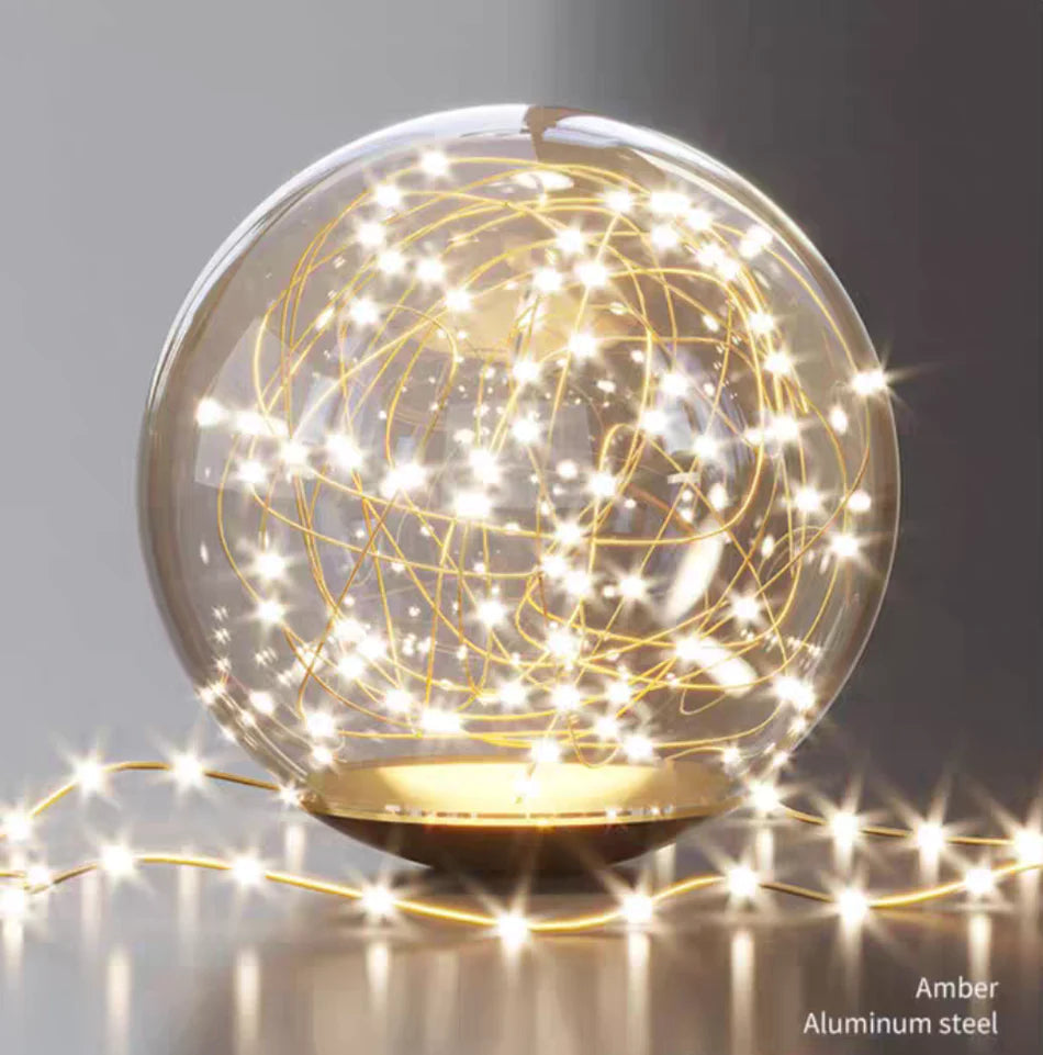 Modern Round Full Sky Star Light Transparent Glass Ball Chandelier for Living/Dining Room/Bedroom