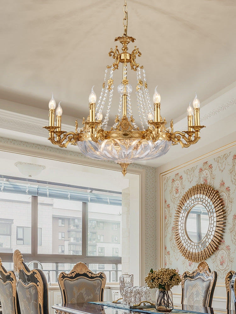 European Style Luxury Crystal Pendant Candle Chandelier for Living Room/Foyer/Entries/Hallway