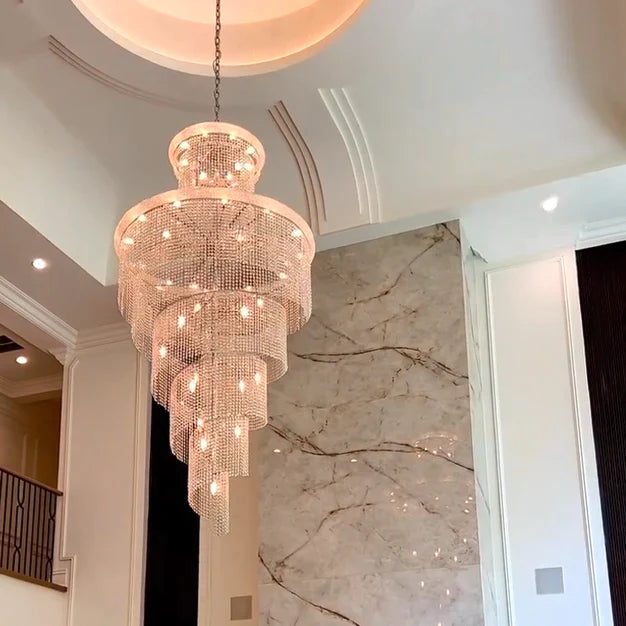 Extra Large Spiral Crystal Chandelier for Staircase/Foyer/Living room ...