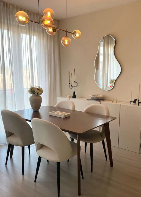 Sedia da pranzo moderna con finitura in tessuto minimalista