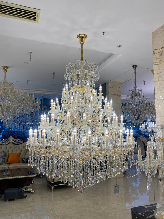 Lustre en cristal extra large à plusieurs niveaux pour hôtel/restaurant