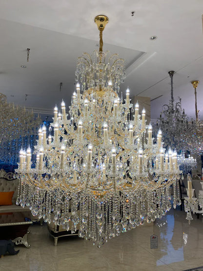 Lustre en cristal extra large à plusieurs niveaux pour hôtel/restaurant