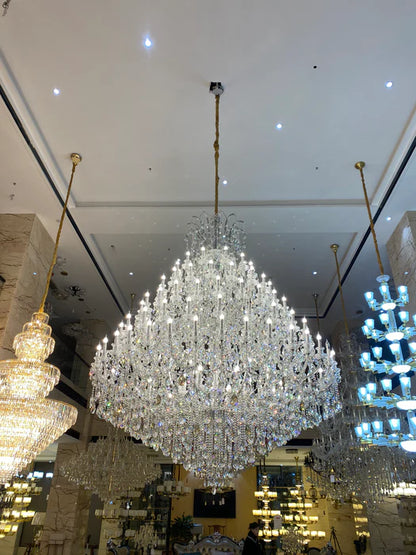Lustre en cristal extra large à plusieurs niveaux pour hôtel/restaurant