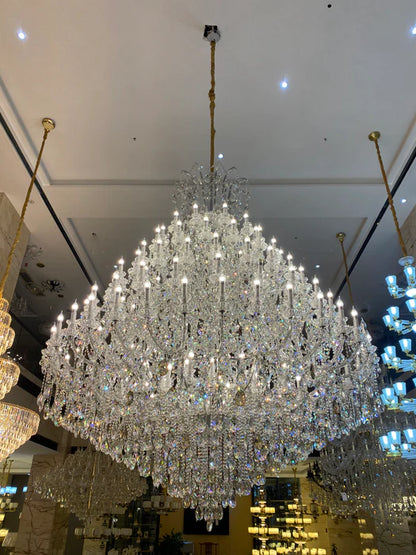Huge Candle Crystal Chandelier for High-celing