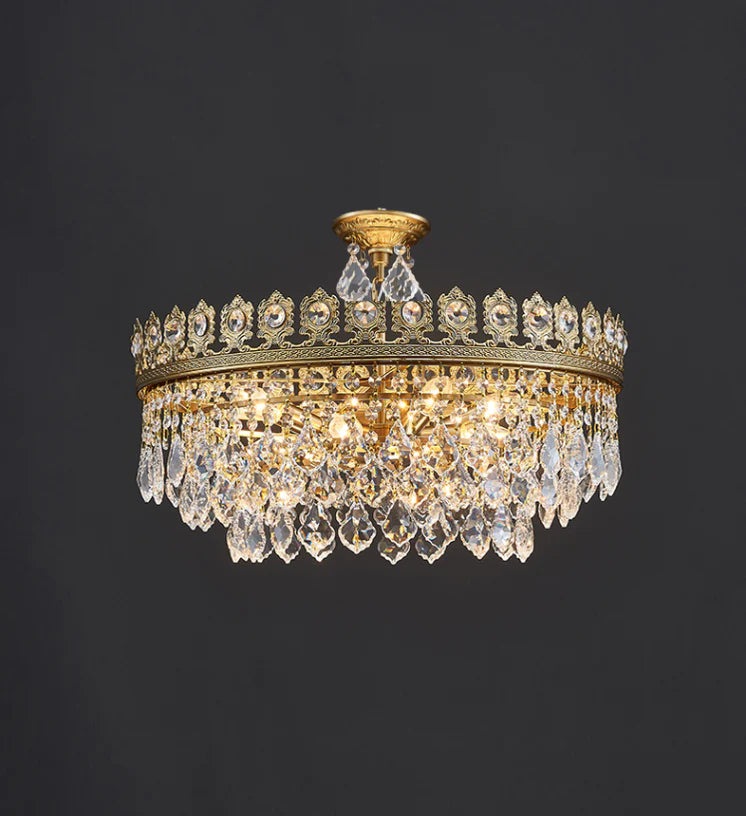 Lampadario di cristallo di lusso creativo, stile di design, forma rotonda/ovale irregolare, per camera da letto/soggiorno/sala da pranzo