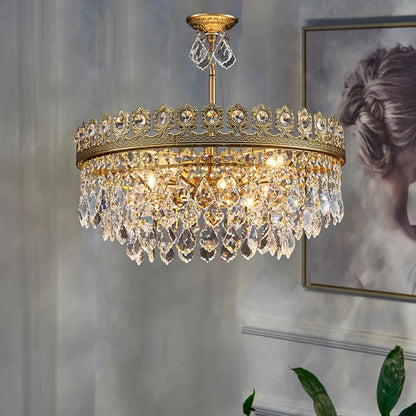 Lampadario di cristallo di lusso creativo, stile di design, forma rotonda/ovale irregolare, per camera da letto/soggiorno/sala da pranzo